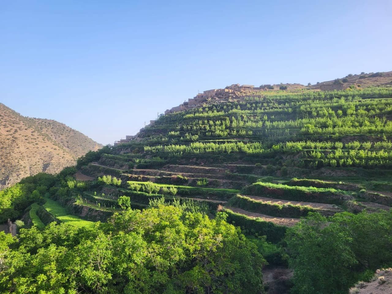 Berber villages in Moroccan high atlas mountains